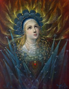 祈祷的寓言--圣女贞德，2018 年（比利时亚麻布上的油画） 作者 安娜尔·阿内莉亚·巴甫洛娃