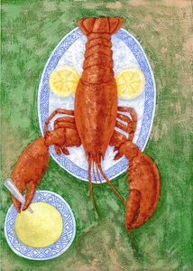 龙虾，2010 年（水粉画）
