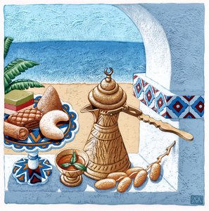 摩洛哥美食，2010 年（水粉画）
