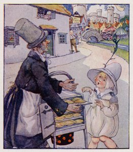Nursery rhyme: Simple Simon Met A Pie-Man (colour litho) 作者 安妮（之后）安德森