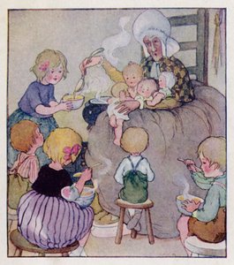 Nursery rhyme: There Was An Old Woman Who Lived In A Shoe (colour litho)
