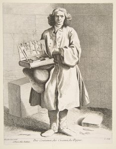 小刀，剪刀和梳子的小贩，1742年。