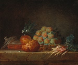 静物与奶油蛋卷，水果和蔬菜，1775年