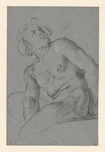 卡拉奇 - 男性裸体坐像，I 183 (PK) 作者 Annibale Carracci