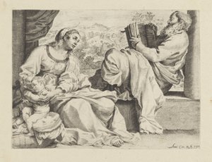 圣家族与年轻的施洗约翰 作者 Annibale Carracci