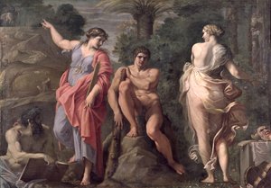 十字路口的赫拉克勒斯，公元1596年 作者 Annibale Carracci