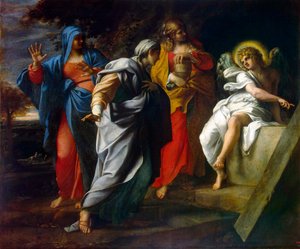 基督墓前的圣女"，16世纪下半叶。 作者 Annibale Carracci