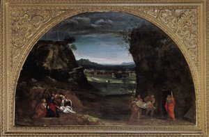 沉积景观（布面油画，约 1604 年） 作者 Annibale Carracci