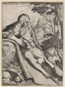 荒野中的抹大拉的马利亚 作者 Annibale Carracci