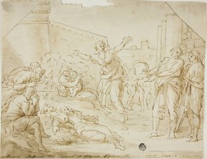 悼念圣司提反的遗体 作者 Annibale Carracci