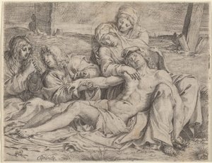 Pietà（"Caprarola的基督"）。 作者 Annibale Carracci