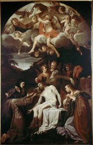 Pieta with St Claire, St Francis, St Mary Magdalene and St John（布面油画 作者 Annibale Carracci