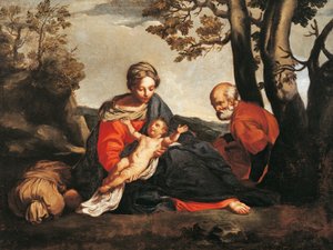 逃往埃及时的休息（布面油画 作者 Annibale Carracci
