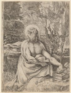 荒野中的圣杰罗姆 作者 Annibale Carracci