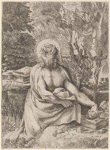 荒野中的圣杰罗姆 作者 Annibale Carracci