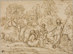 施洗者圣约翰布道 作者 Annibale Carracci