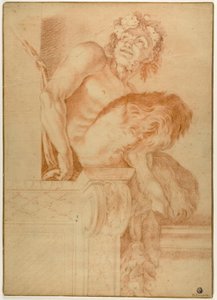 坐着的萨提尔 作者 Annibale Carracci
