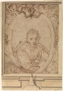 自画像，1580年代 作者 Annibale Carracci