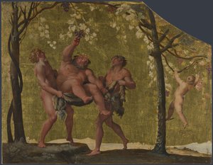 Silenus收集葡萄，c。 1598 作者 Annibale Carracci
