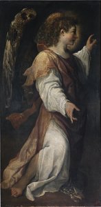 天使报喜，细节（布面油画，约 1587 年） 作者 Annibale Carracci