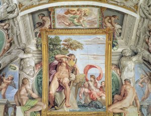 Galleria Carracci Carracci Hall详细的Polyphemus和Galatea，1597-1604壁画 作者 Annibale Carracci