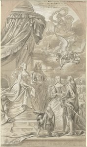 奥地利大公夫人玛丽亚-安娜和洛林的查尔斯-亚历山大的婚姻寓言，1744 年 作者 无名氏