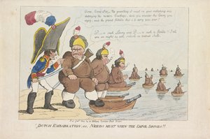 Bataafse vloot，1804 年
荷兰登船；或者，魔鬼驱使下的必须！(物体上的标题） 作者 威廉·霍兰德
