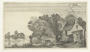 河边树丛中的农舍
Esaias van de Velde 风景画（系列名称） 作者 以赛亚斯·范德韦尔德