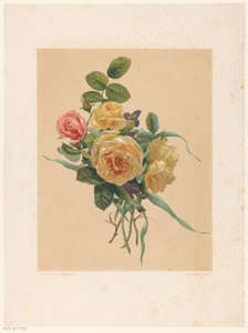 一束玫瑰和紫罗兰 作者 杰拉迪娜（Gerardina Jacoba）van de Sande Bakhuyzen