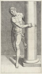 基督在鞭刑柱前
基督受刑（系列标题） 作者 威廉·丹尼尔斯（Willem Danielsz）。范·特特罗德