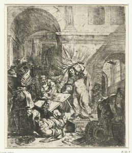 基督把兑换银钱的人赶出圣殿 作者 伦勃朗·范·莱恩 (Rembrandt van Rijn)