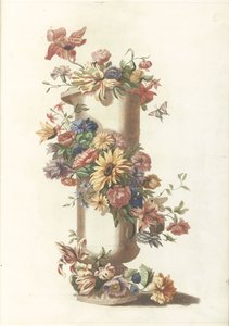 带花环的圆柱形花瓶 作者 约翰·泰勒