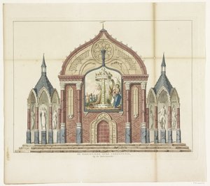 旧宪法的毁灭，黄油市场上的装饰，1795 年
旧宪法的毁灭，在黄油市场上
1795 年阿姆斯特丹联盟党的 15 件装饰品（系列标题） 作者 扬·杰拉德·沃尔多普