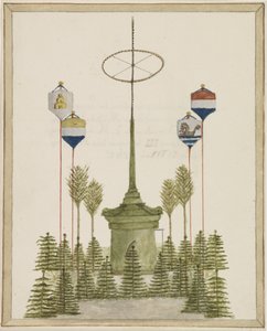 1862 年 5 月 21 日威廉三世国王陛下抵达米德尔堡时，米德尔堡 Grote Markt 广场周围的装饰（标题见实物） 作者 无名氏