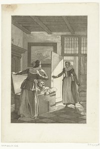 Elsje van Houweningen 抓住雨果-德-格鲁特的书箱，1621 年 作者 无名氏