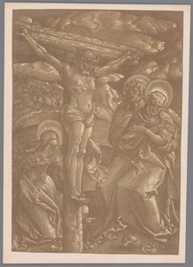 汉斯·巴尔东·格里恩 (Hans Baldung Grien) 明暗对比木刻《十字架上的基督》的照片复制品 作者 无名氏