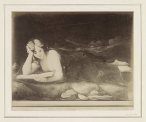 以安东尼奥-达-科雷焦（Antonio da Correggio）为原型的画作的照片复制，描绘了抹大拉的马利亚的忏悔场景
罗马 - 玛德莱娜-科雷焦，博尔盖塞美术馆（题名见实物） 作者 无名氏