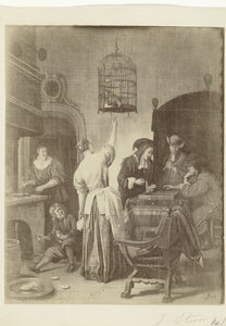 扬-斯坦（Jan Steen）画作《鹦鹉笼》的摄影再现
阿姆斯特丹博物馆。La Cage du Perroquet - Jan Steen（作品名称） 作者 无名氏