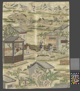 中国风俗画壁挂残片 作者 无名氏