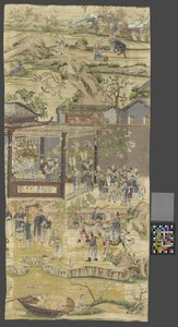 中国风俗画壁挂残片 作者 无名氏