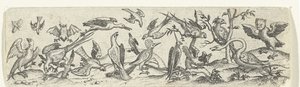楣画鸟类，包括鹅和肉鼠 作者 无名氏