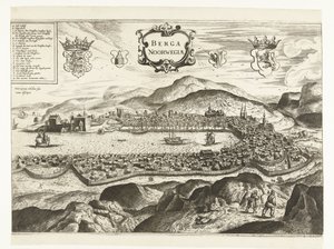 卑尔根（挪威）风景，1665 年
Berga Noorwegiae（物品上的标题） 作者 弗雷德里克·德·威特