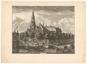 从 Oudezijds Voorburgwal 远眺阿姆斯特丹的欧德教堂
欧德教堂（物体上的标题） 作者 无名氏