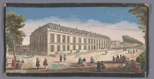 从花园看到的Château de Choisy 景观 Vüe ​​de la Maison Royalle de Choisy du côté du jardin（物品上的标题） 作者 雅克·里戈（可能）