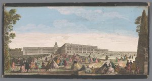 从花园看凡尔赛宫的景色 Vue du Chateau de Versailles（物体上的标题） 作者 雅克·里戈（可能）