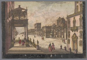 Gezicht op het paleis van de onderkoning van Napels te Napels 作者 无名氏