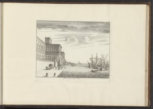 卡拉法枢机主教在那不勒斯海岸的宫殿景观
Pallais de Mont Alto à Naples（物品上的标题）
威尼斯、里窝那、那不勒斯和罗马的宫殿与古迹（系列标题） 作者 Melchior Küsel (I) (可能)