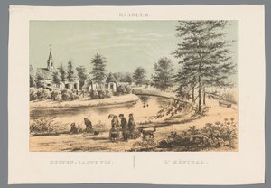 哈勒姆附近前 Buitengasthuis 的景观 哈勒姆：Buiten-Gasthuis / L