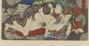 装饰扇 "Harimaze ôgi
扇子系列，附带版画（系列名称） 作者 无名氏