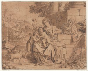 废墟附近的圣家族 作者 Pietro da Cortona